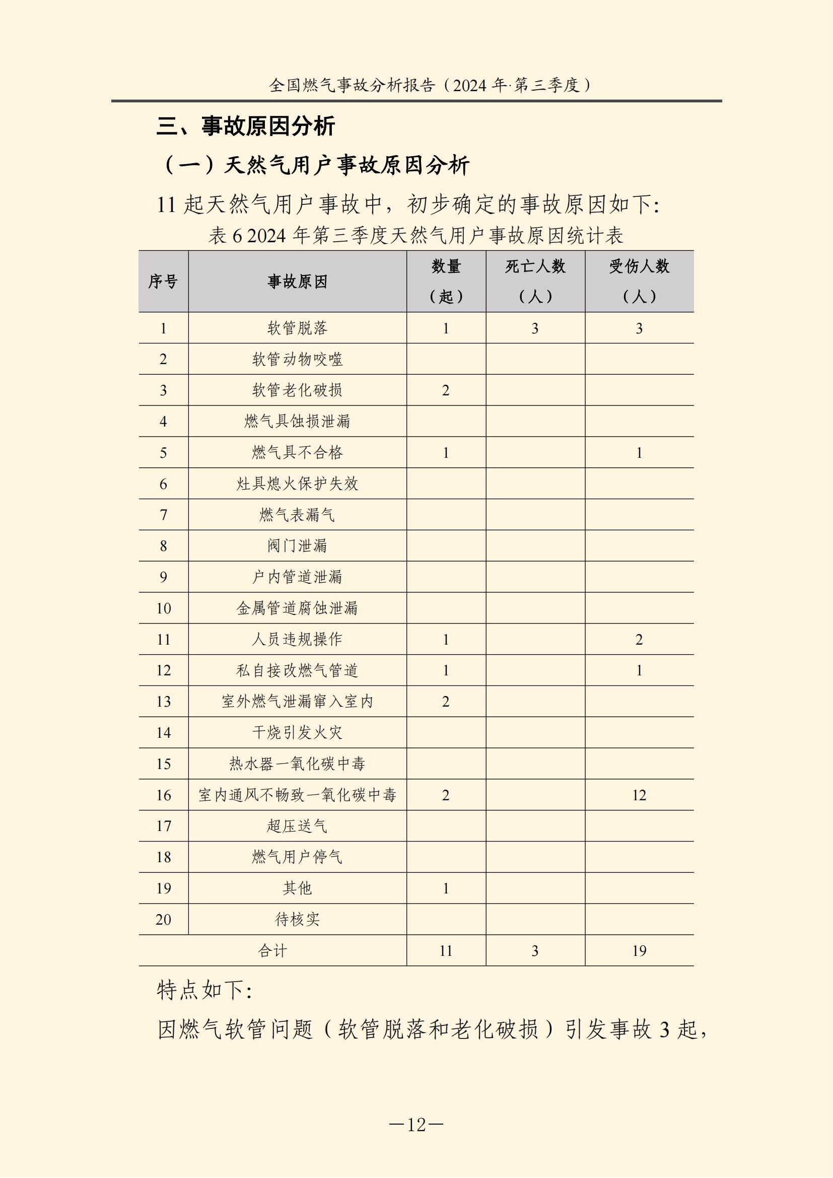 全国燃气事故分析报告,,,,,,2024第三季度情况发布 全国燃气事故分析报告,,,,,,2024第三季度情况发布
